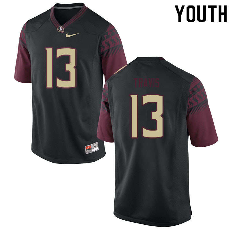 Youth #13 Jordan Travis Florida State Seminoles College Football Jerseys Sale-Black - Click Image to Close